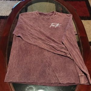 Acid Washed Long Sleeve Purple Faith Tee